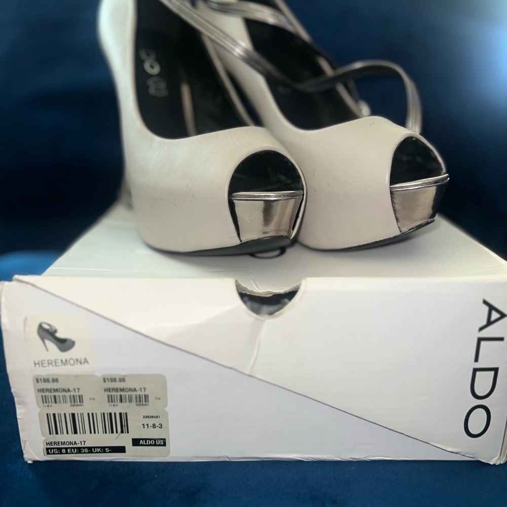Aldo Women's Cream Peep Toe Heels